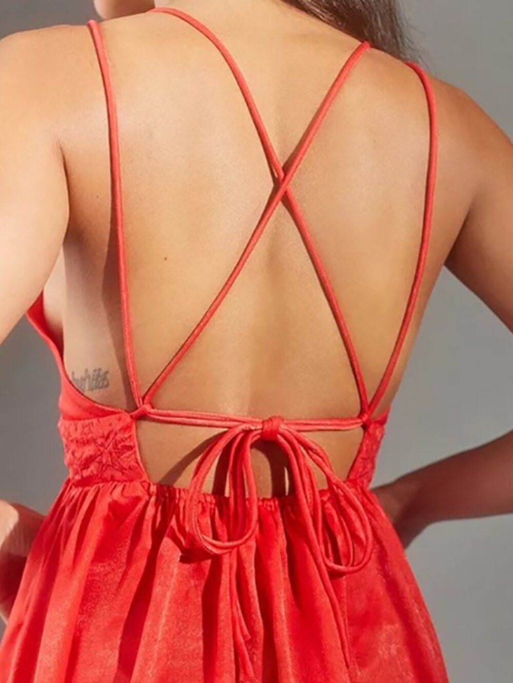 UO Strappy Satin Mini Dress - Picture 4 of 4